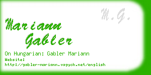 mariann gabler business card